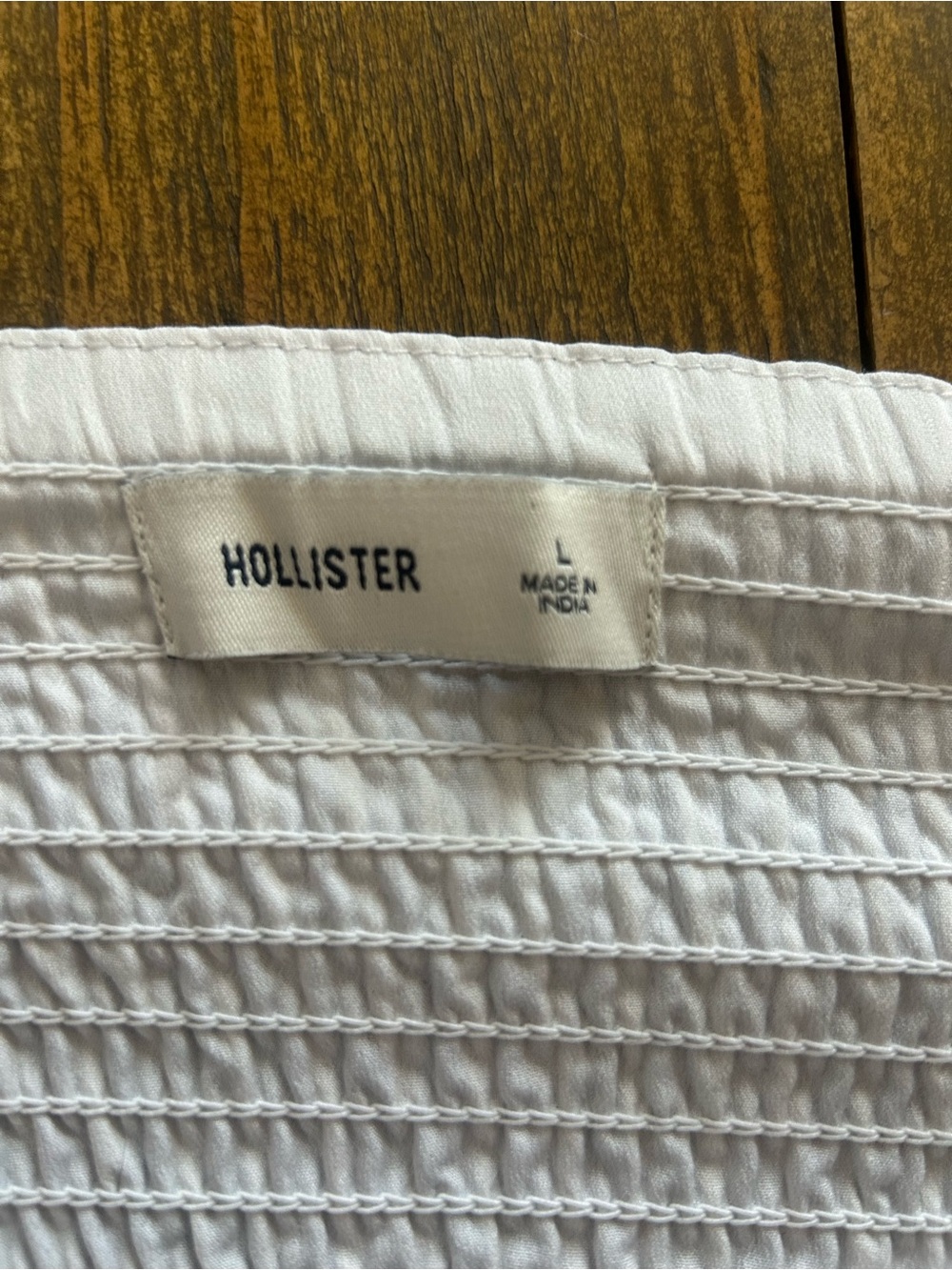 Hollister Blue Stripe Strapless Bubble Hem Romper Dress Smocked Built-In Shorts - Picture 10 of 13